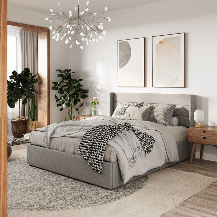 Braya Hydraulic Lift Up Storage Upholstered Platform Bed