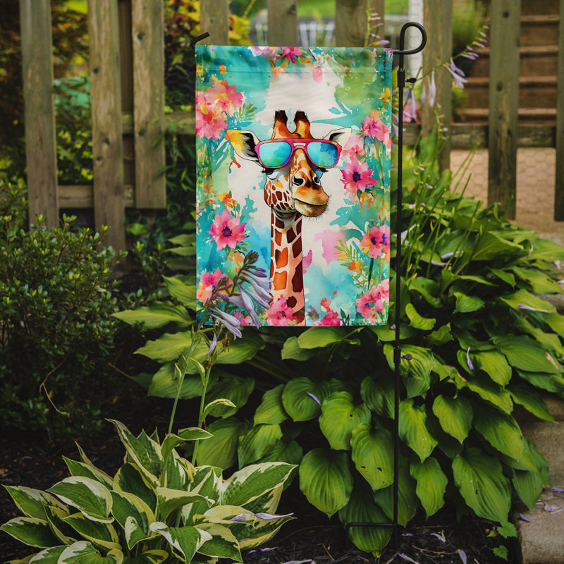 Drapeau de jardin hippie girafe