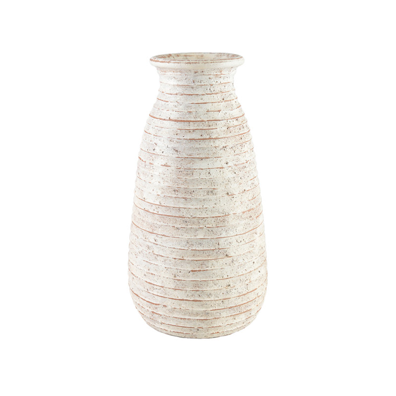 Gracie Oaks Polanco Ceramic Vase – Large Decorative Flower Holder For Home, Wedding, Or Event Centerpiece, Perfect For Dried Or Fresh Arrangements, Farmhouse Decor, 8.5" Diameter & 16" Tall