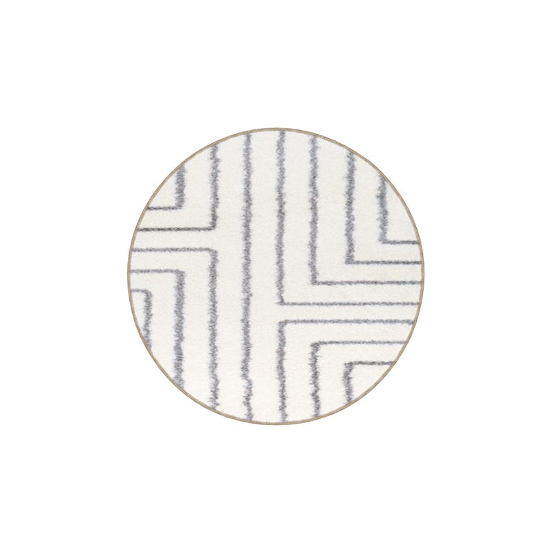 Tapis rayé à motif géométrique lavable, Rectangle 3 pi 3 po x 4 pi 11 po