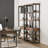 Industrial Bookcase with Mango Wood Shelves