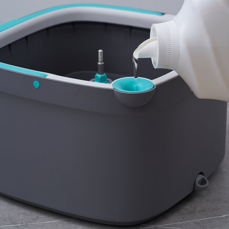 TrueClean Gray Microfiber Spin Mop and Bucket System