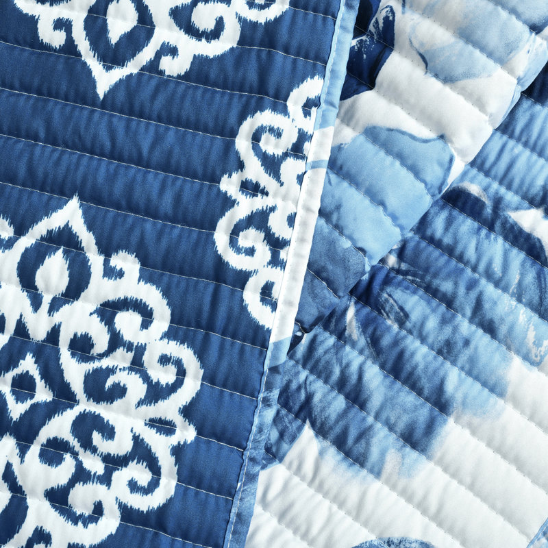 Jeté Leah, Bleu marine/blanc