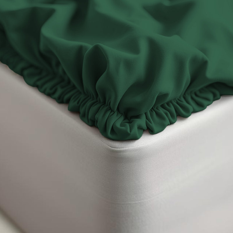 40cm Extra Deep Fitted Sheet – Soft Microfiber, Wrinkle-Free, Cooling, Elastic Corners, Kingsize (5'), Green