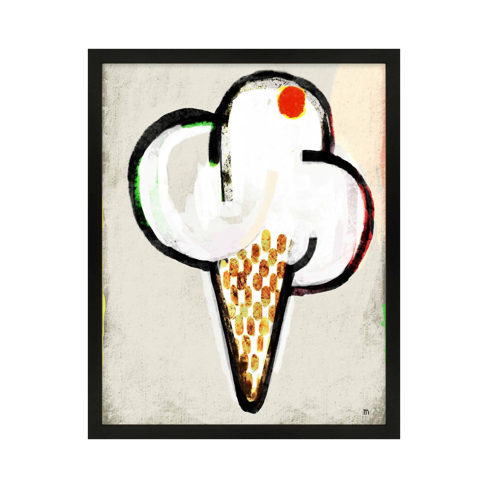 Threat by StudioM, 38" H x 30" W x 1.25" D, Black Framed Paper