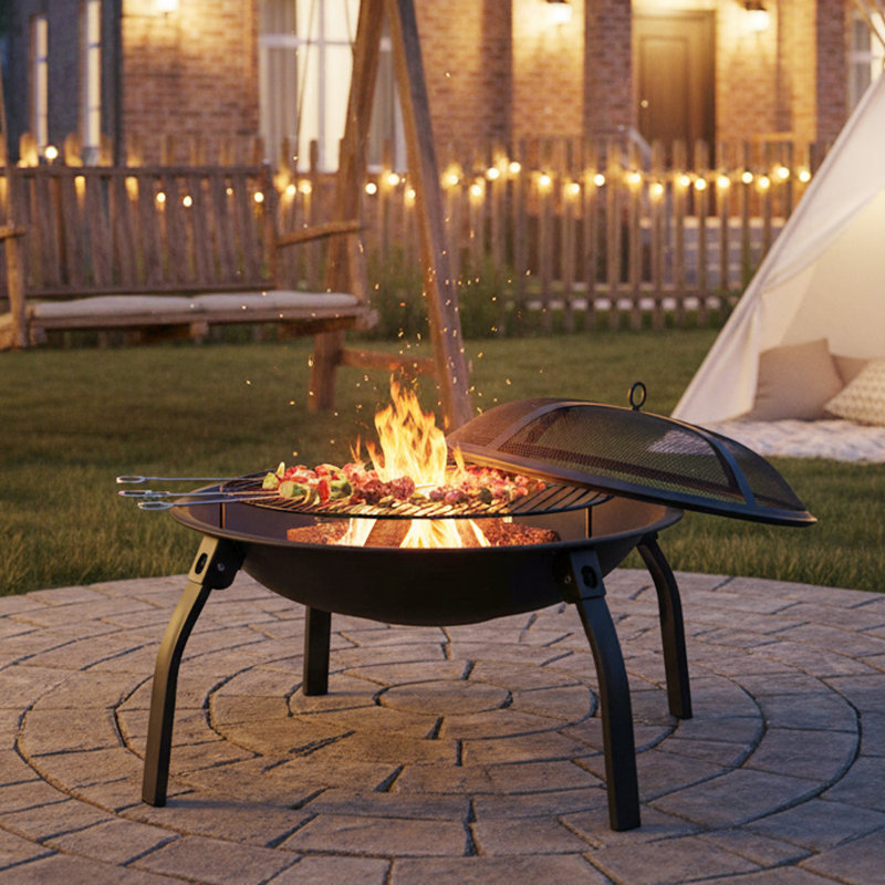 Round Iron Charcoal Fire Pit
