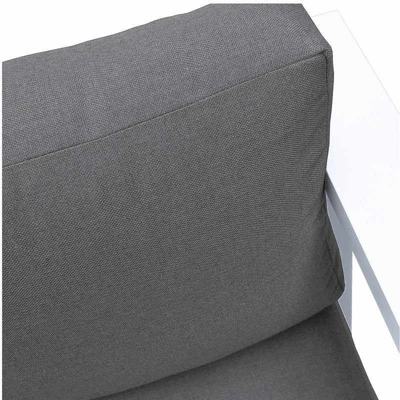 Canapé d'extérieur en aluminium gris foncé et blanc Granto
