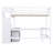 Full Size Loft Bed With Built-In L-Shaped Desk And Three-Tier Storage Shelves,And Attached Storage Staircase, White