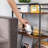 Slim Storage Cart, 3-tier Narrow Cart With Handle, 7.5''w Slide Out Rolling Utility Cart Mobile Shelving Unit Organizer For Small Spaces Kitchen Laundry Narrow Places, Rustic Brown Bf18tc01