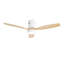 Ventilateur de plafond encastré de 52 pouces DC 3 ventilateur en bois massif Pales Moteur à télécommande réversible avec lumière