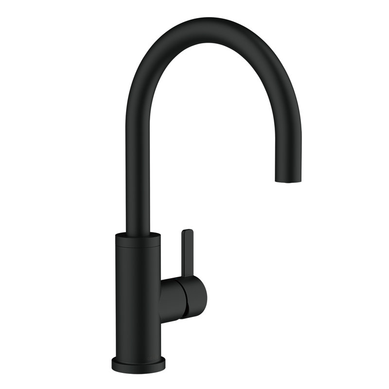 Amalfi Single Handle Deck Mount Standard Kitchen Faucet, Satin Black