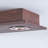 6-Light Rectangle Walnut Wood Rotatable LED Flush Mount Spotlight