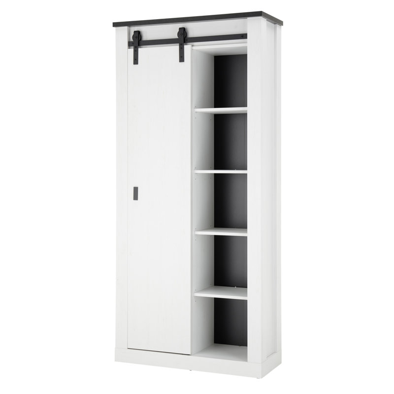 Jackeline 1 Door Wardrobe, White/Anthracite