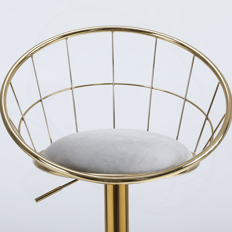Chaise de bar en velours Peacock Blue