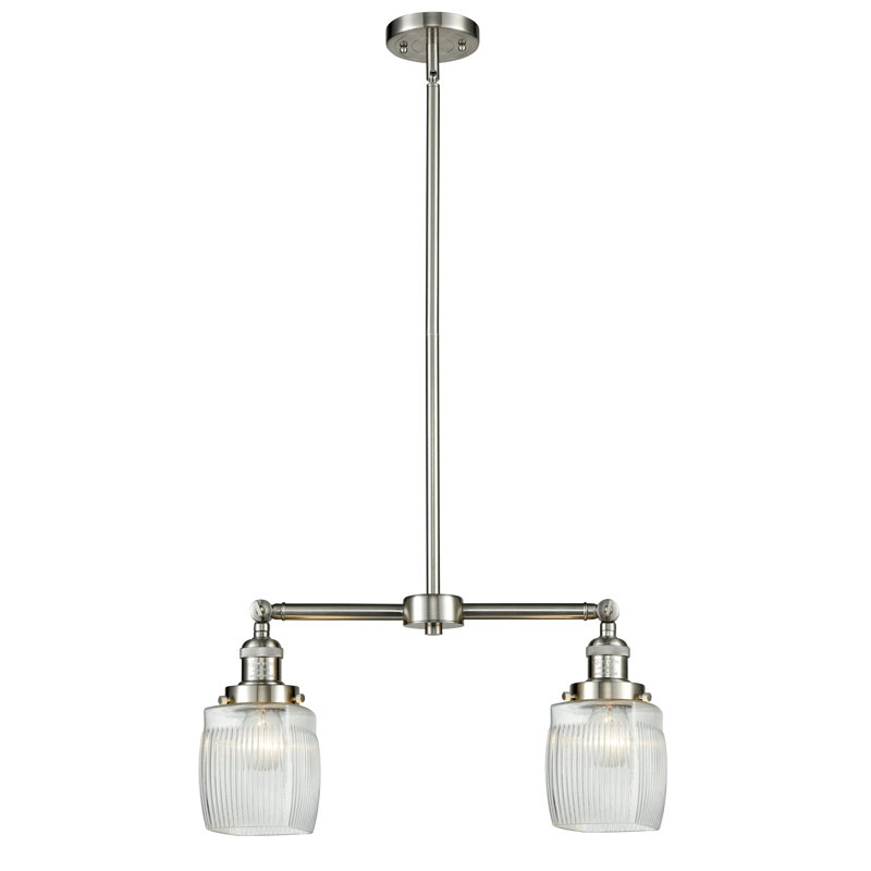 Saroyan 2 - Light Kitchen Island Pendant, Clear, Brushed Satin Nickel