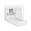 Lit superposé simple avec tiroirs, garde-robe, tablettes et hydraulique-373268465