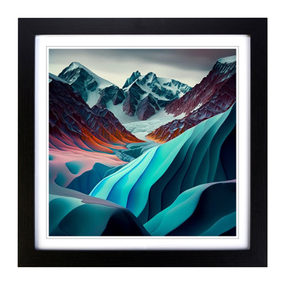 Glacier Colour Field Painting - Framed Print