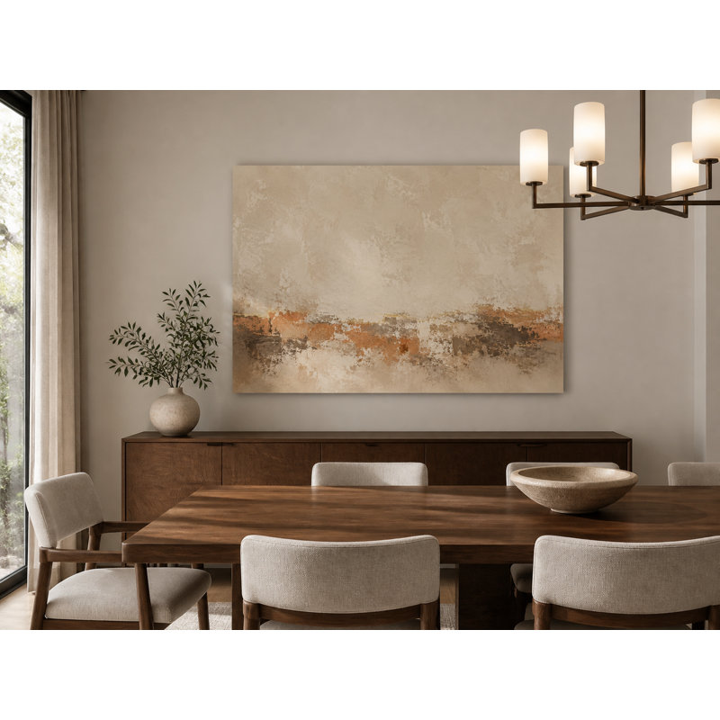 horizon enveloppé de rouille abstrait, L 48 po x H 36 po x P 1,5 po