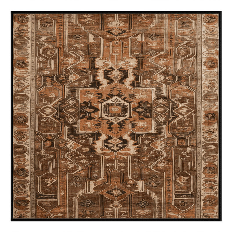 Tapis brun lavable à la machine, Carré 4 pi