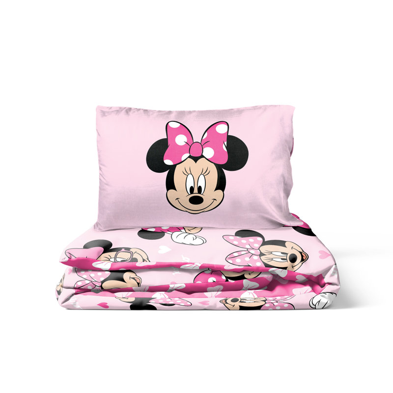 Minnie Mouse 100% Cotton Hearts & Love Single Bed Set