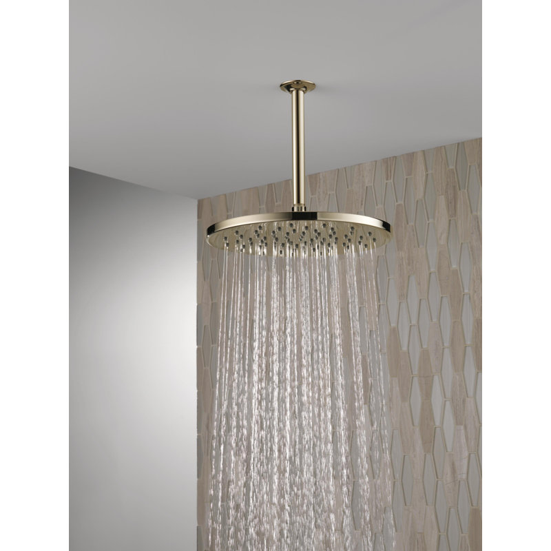 Rain Fixed Shower Head with H2Okinetic Technology, Lumicoat Polished Nickel