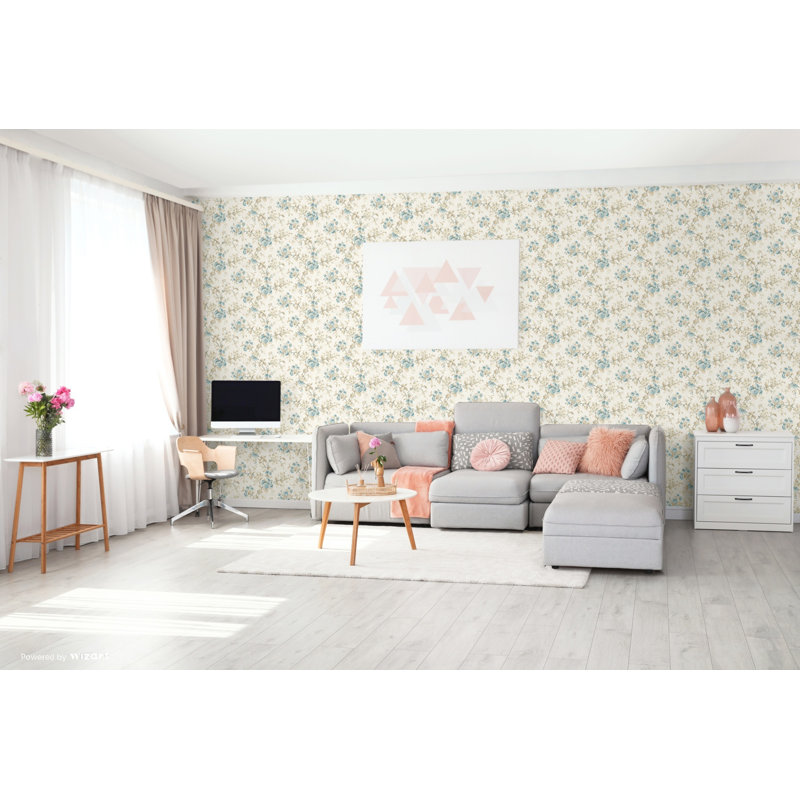 Amelie Trail 10m x 53cm Wallpaper Roll, Blue