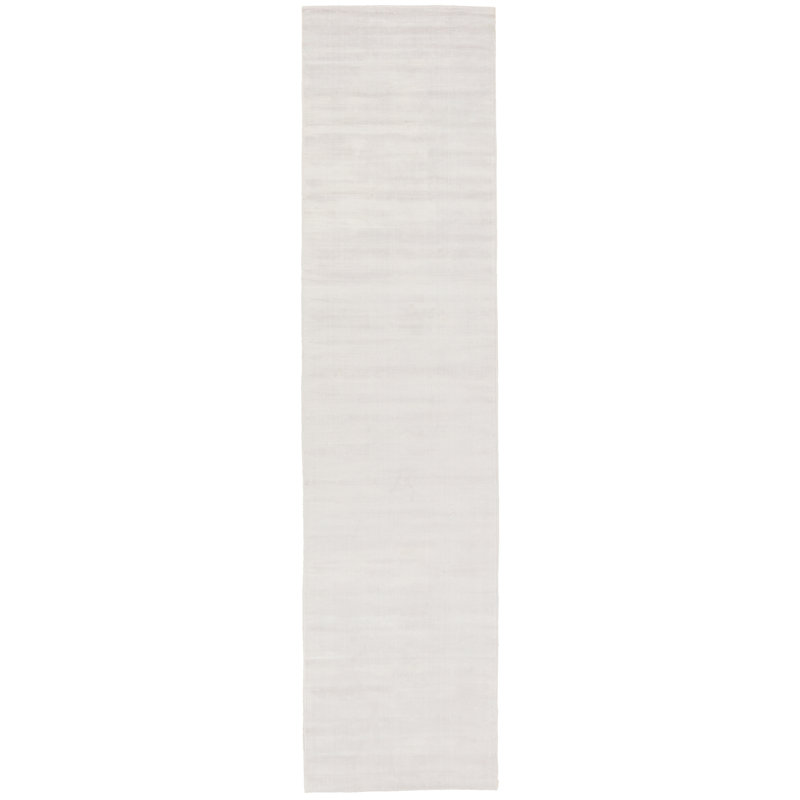 Lizette Hand-Woven Bright White Area Rug, Runner 3' x 12'