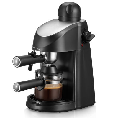 3.5 Bar Espresso Machine with Milk Frother - Compact Coffee Maker for Espresso, Cappuccino & Latte, Includes Steaming Wand