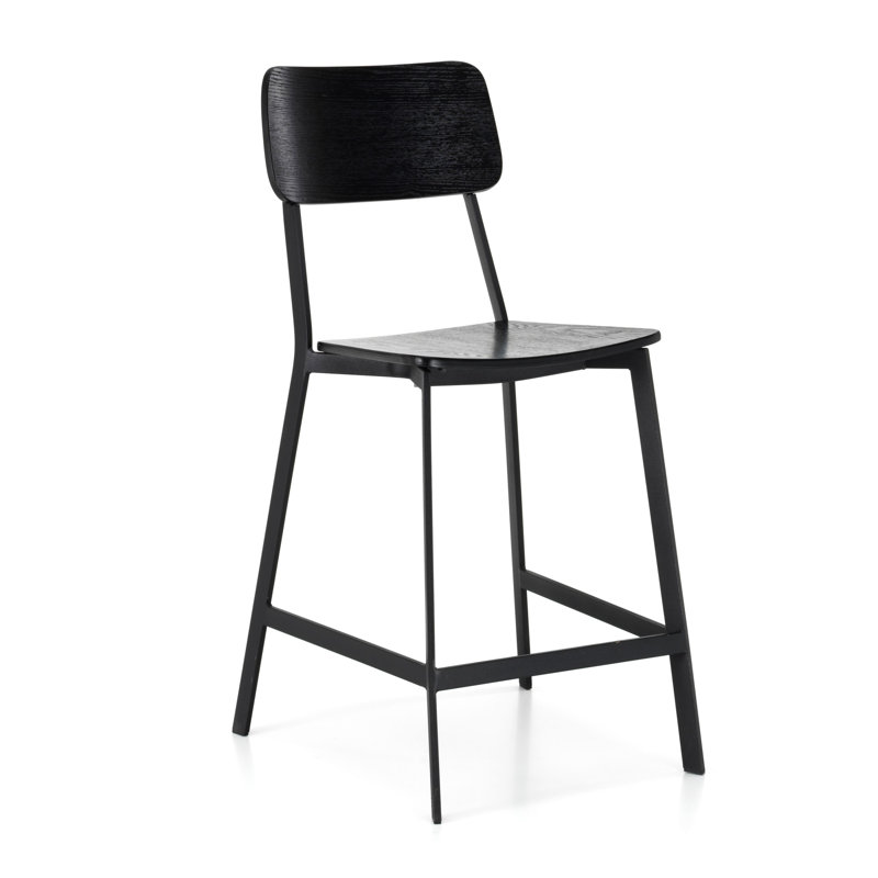 Wolfson Counter Stool with Metal Frame, Black