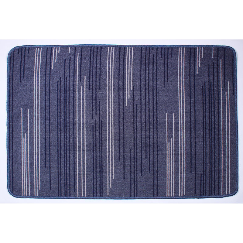 Tapis rayé gris foncé, Rectangle 2 pi x 5 pi