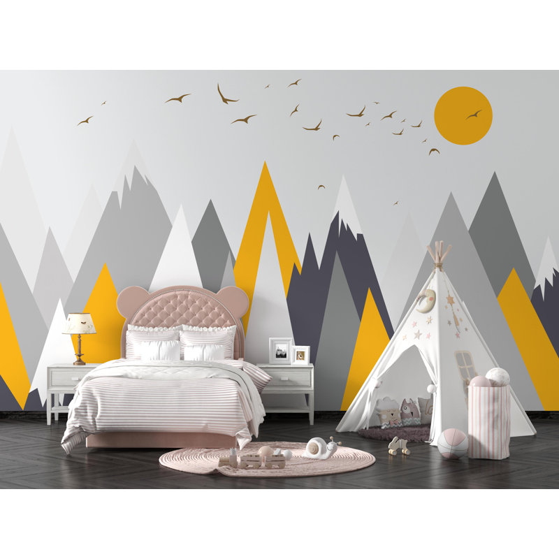 Papier peint amovible Mountain Triangle Lines, L 75 po x l 112 po