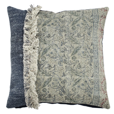 Ruffled Cotton Reversible Throw Pillow