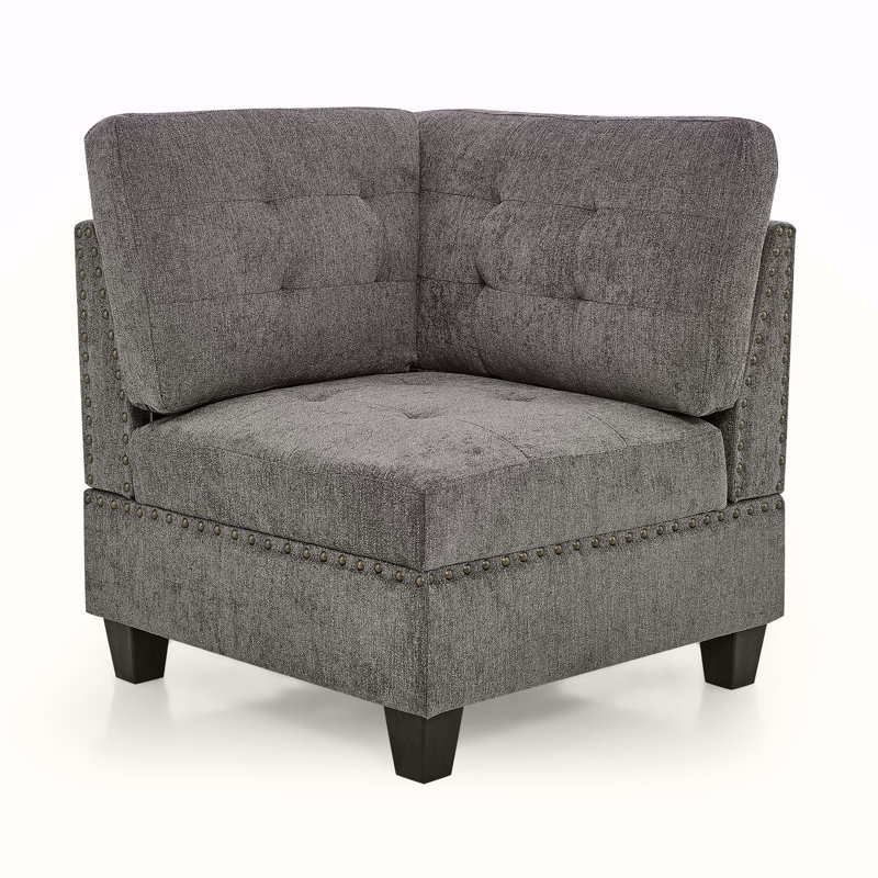 Modular Grey Chenille Corner Sofa With DIY Combination, Ideal For Versatile And Comfortable Seating In Any Room