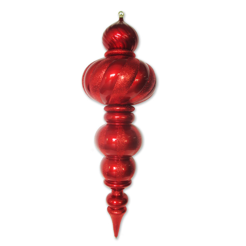 ornement Finial, Rouge, H 36 po x l 12 po