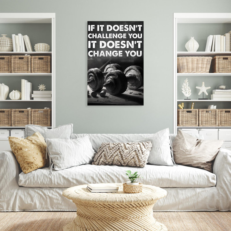 Impression sur toile Bucher haltérophile, elle ne vous change pas, H 20 po x l 16 po x P 1,25 po