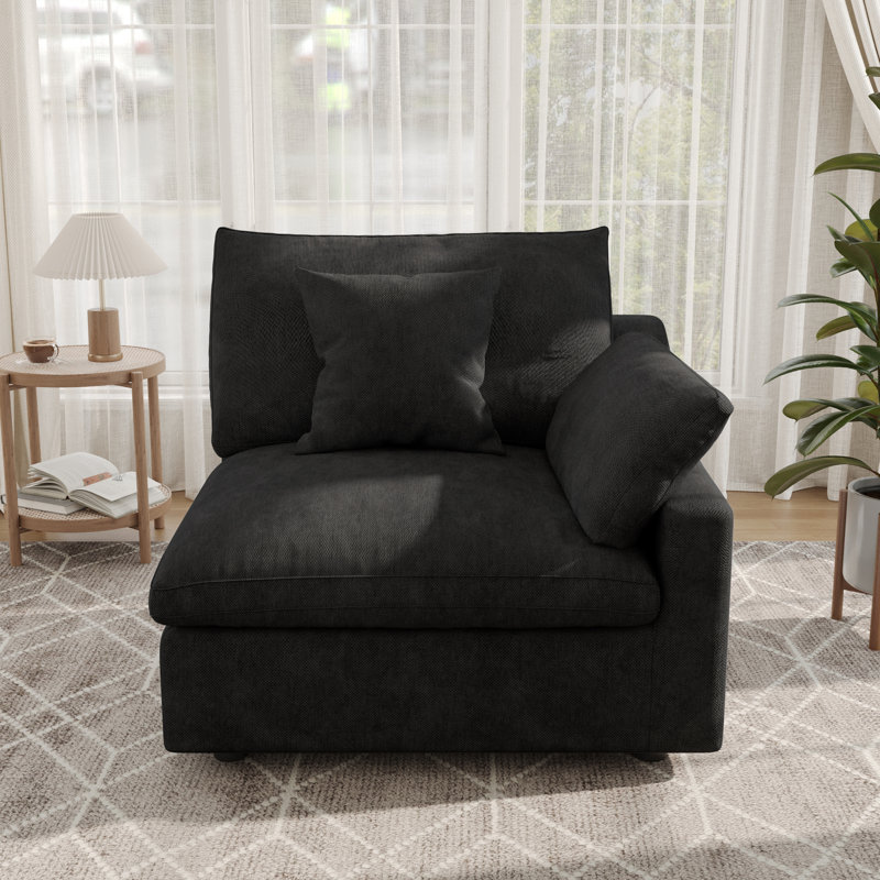 Fauteuil de chambre Kyna, Gris anthracite foncé