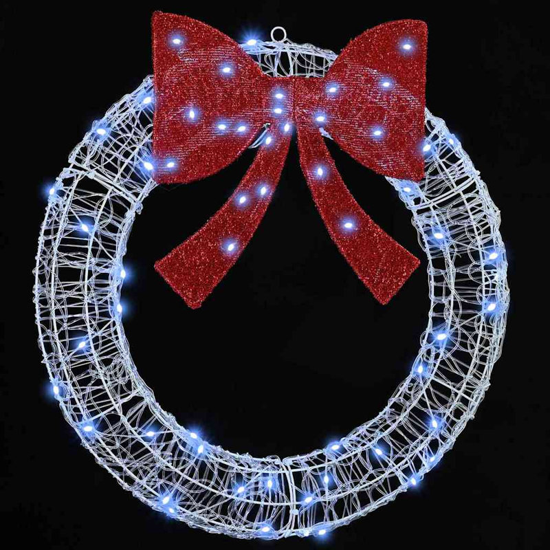 Faux Acrylic Wreath, 76 cm x 76 cm, Cold White