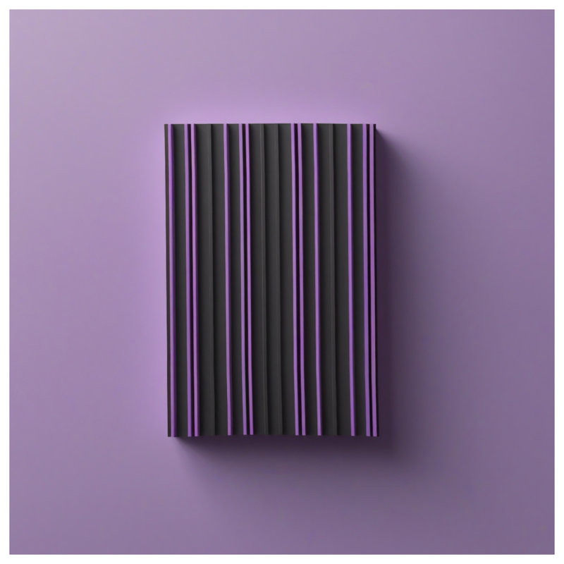 Black Purple Striped Rectangular Comforter, Twin