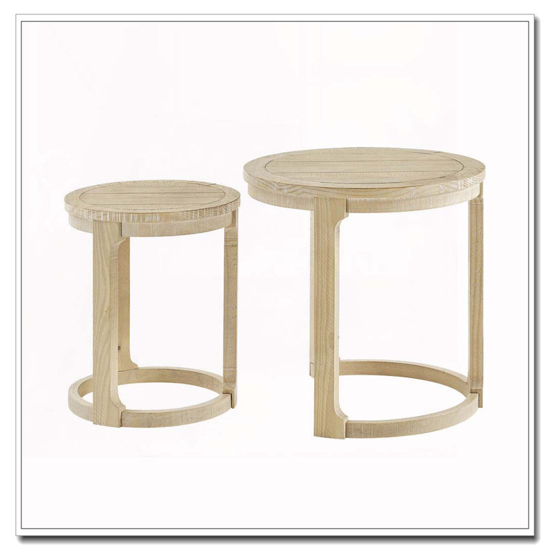 Ensemble de tables rondes 24 "2PCS, Chêne
