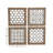 Heatherlynn Wood Geometric Home Brown Wall Decor with Silver Metal Trellis Cutouts Set