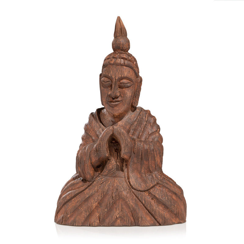 Sculpture en bois de Bouddha assis