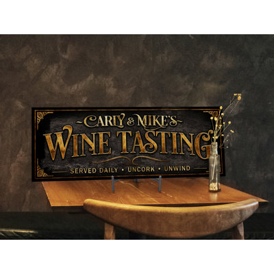 Signe de dégustation de vin «Family Nom» à personnaliser sur toile