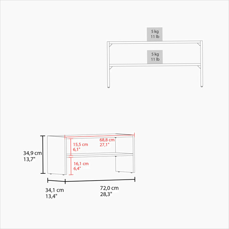 2-Shelf Shoe Rack, Black