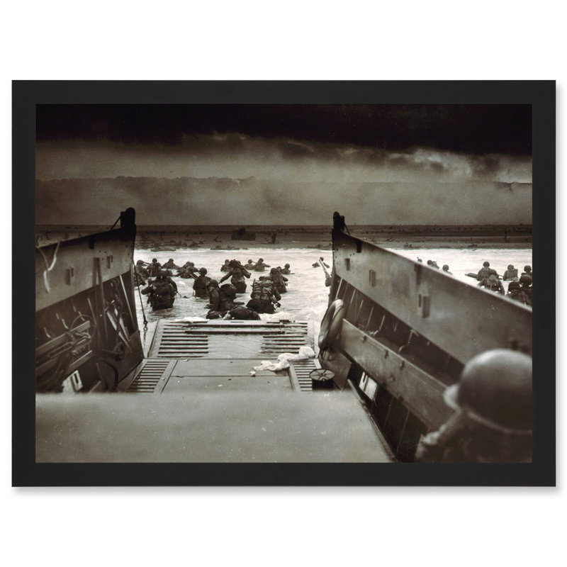 War Military History D Day Landing Normandy Into Jaws Of Death - Single Picture Frame Print