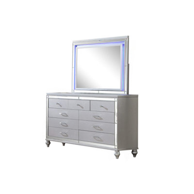 Miroir Sterling avec cadre DEL fabriqué en bois