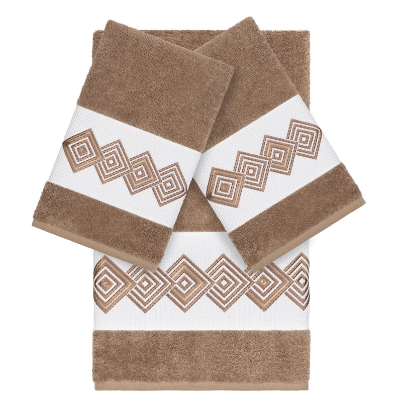 Noah 3 Piece Turkish Cotton Towel Set, Latte