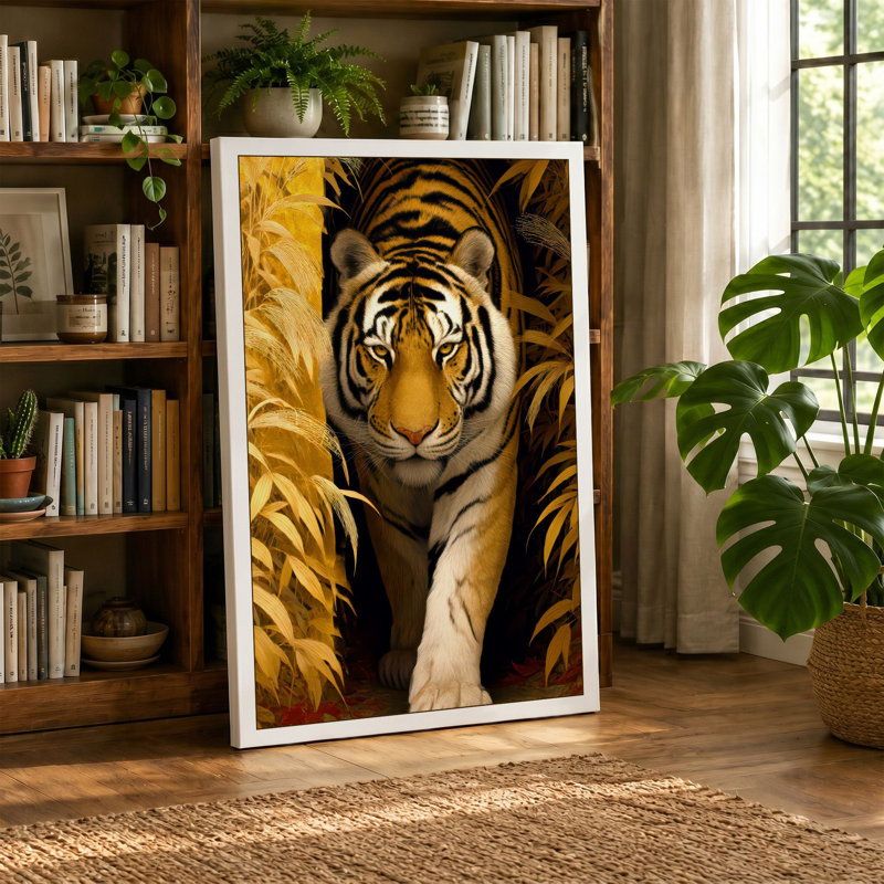 Tiger's Gaze Modern - Print, 30x20 - 76.2 x 50.8 cm, Cream Border
