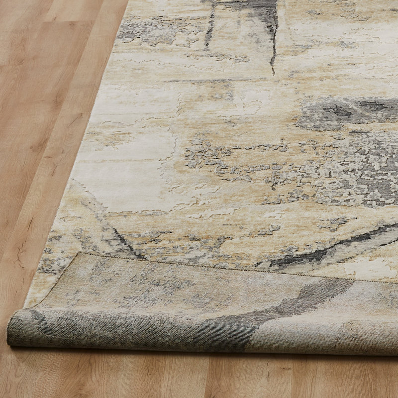 Bergamyer Wool Abstract Area Rug, Runner 2'6" x 10'