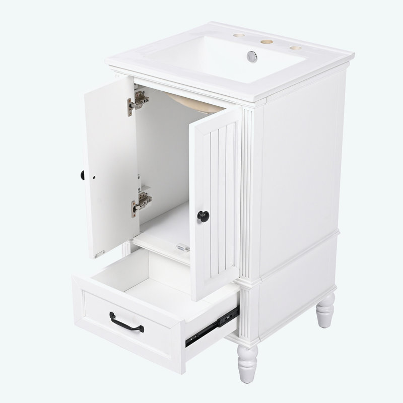 Meuble-lavabo blanc avec lavabo 20 po