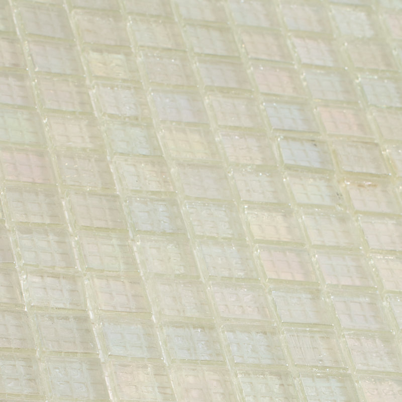Carreau de mosaïque pour mur et plancher en verre 0,6 po x 0,6 po Skosh, Rainbow White